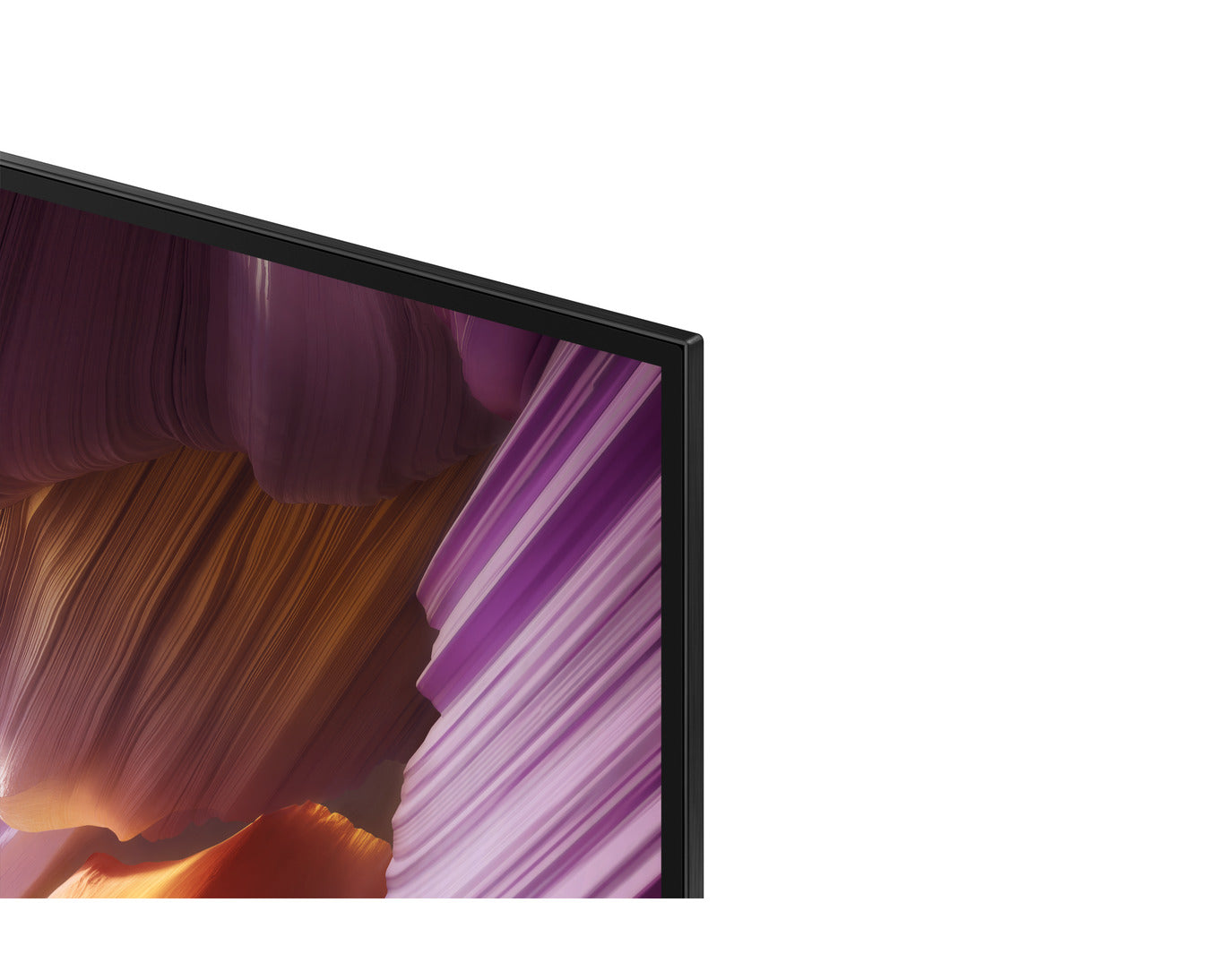 Smart TV displaying a colorful abstract design on a white background