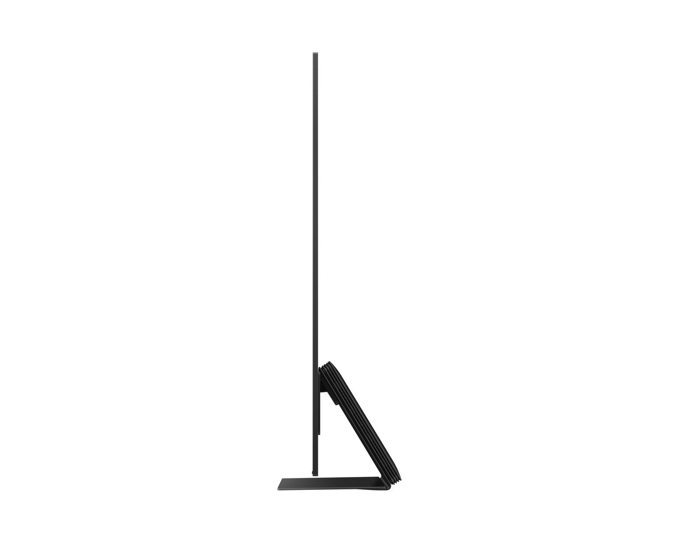 Black floor lamp on a white background