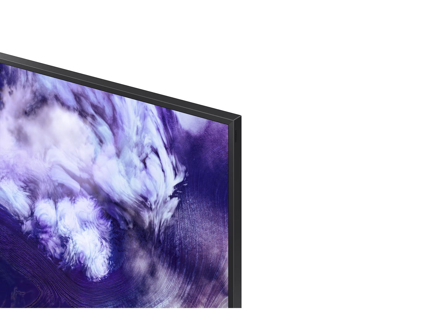 Smart TV displaying a nature scene with clouds on a white background