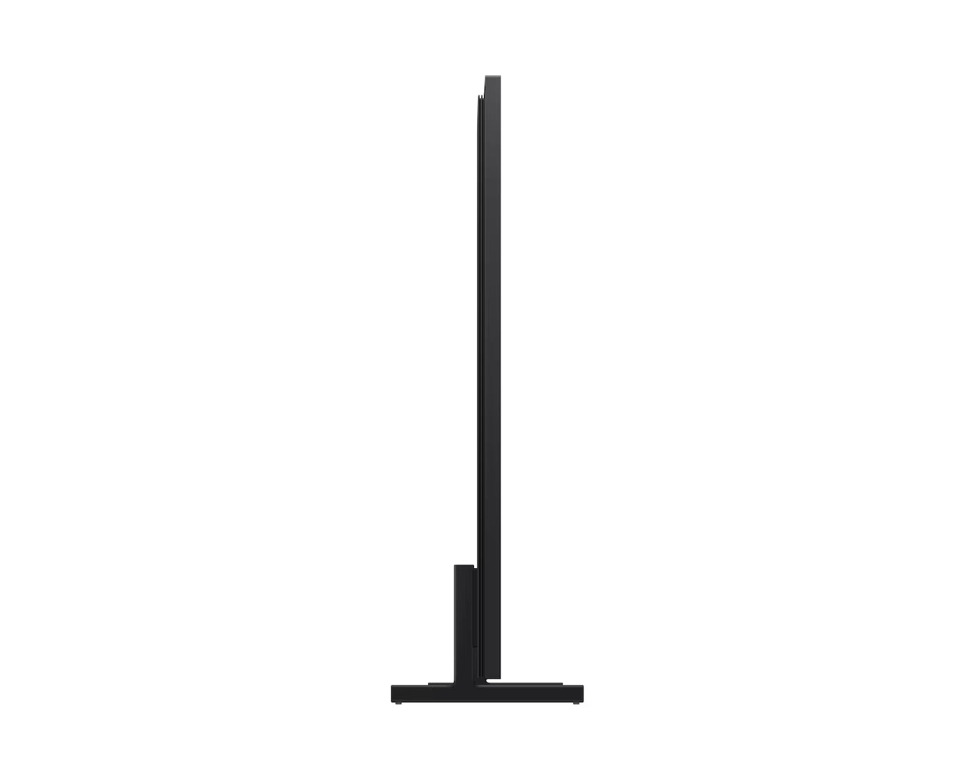 Black TV stand on a white background