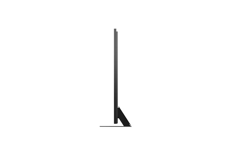 Black TV stand on a white background