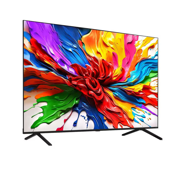 Smart TV displaying a colorful abstract design on a white background