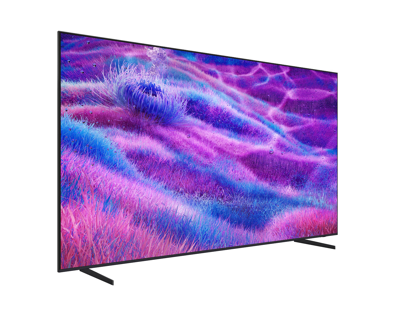 Smart TV with a vibrant, colorful display on a white background