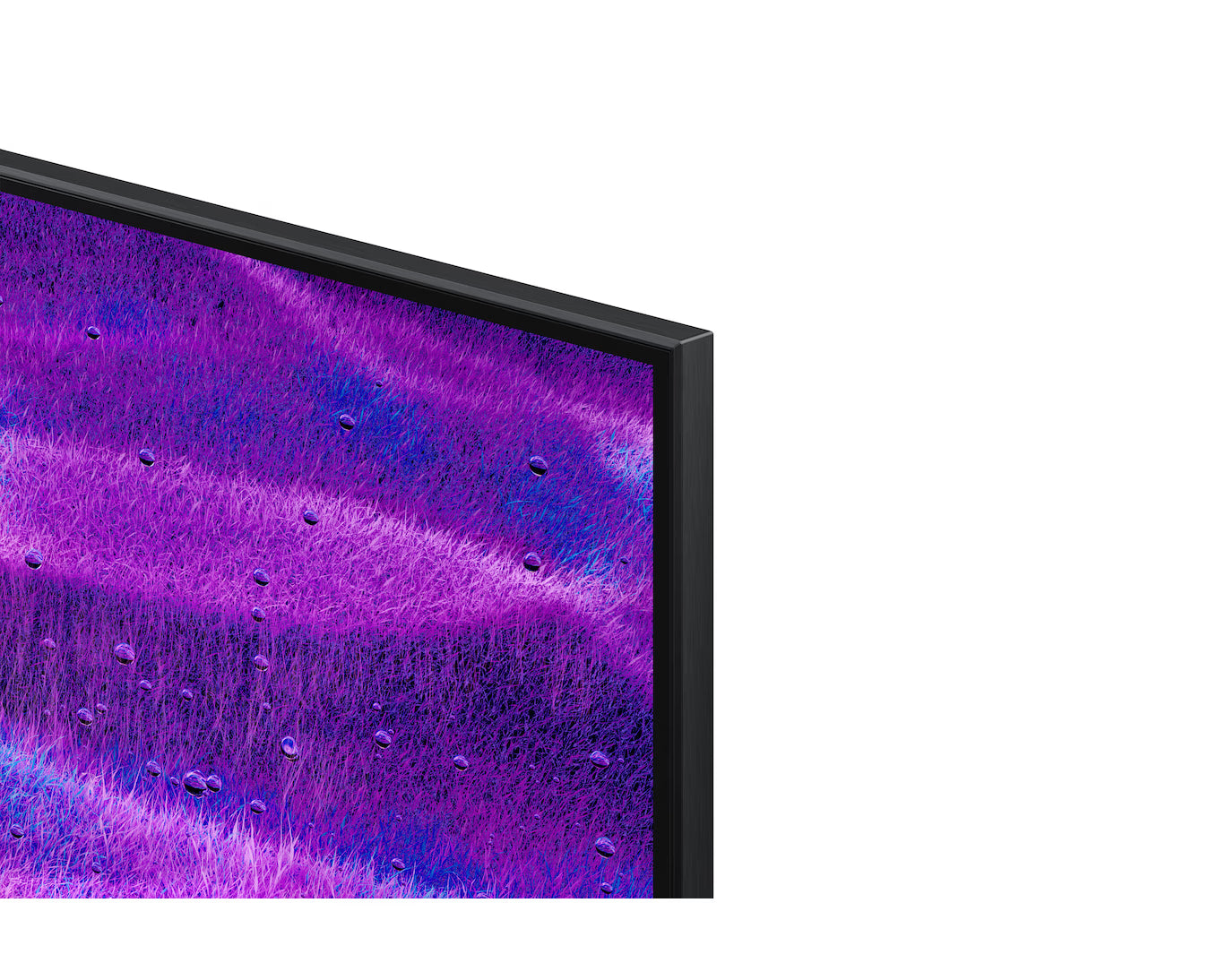 Close-up of a purple textured surface with a black border on a white background