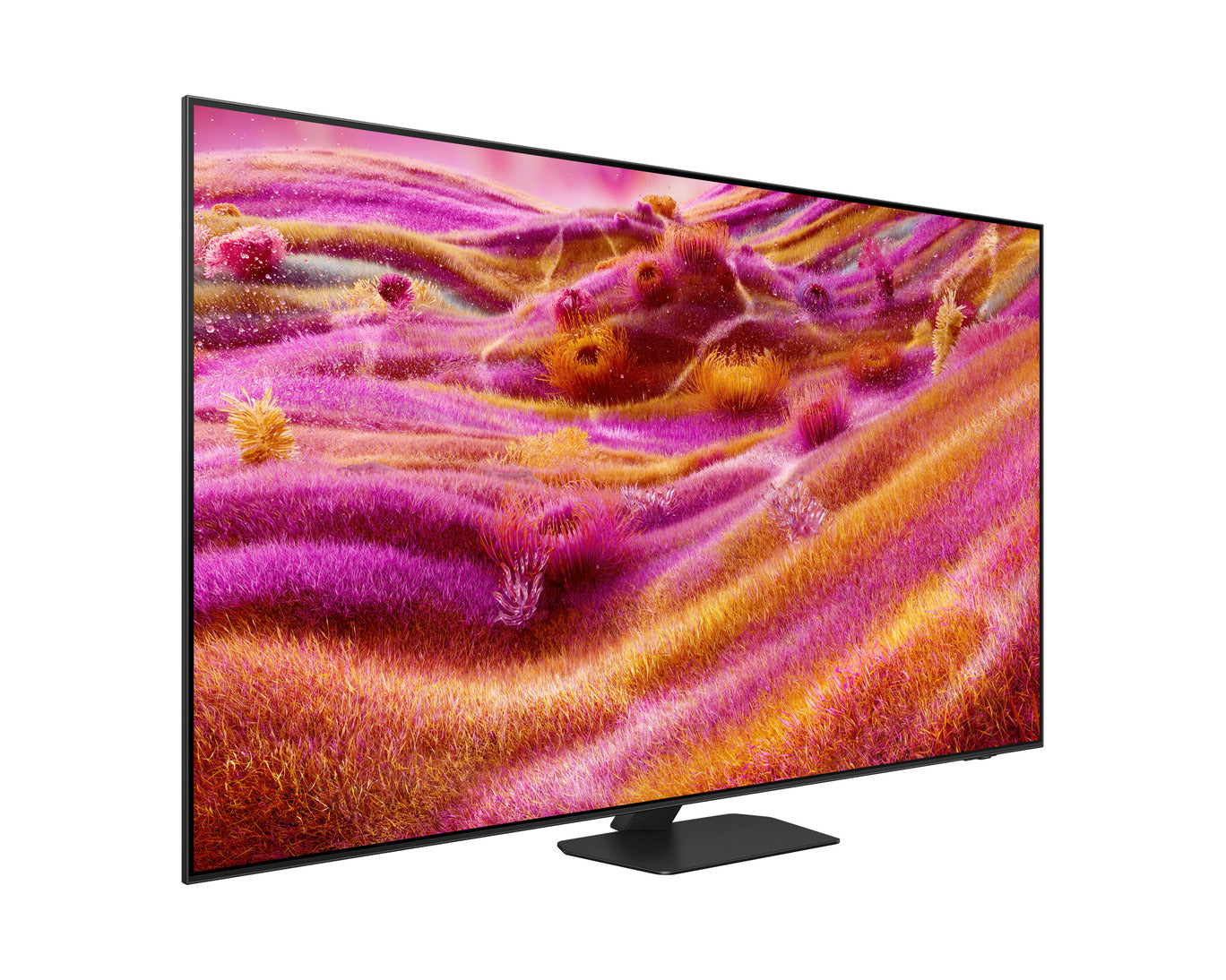 Smart TV displaying a colorful abstract design on a white background