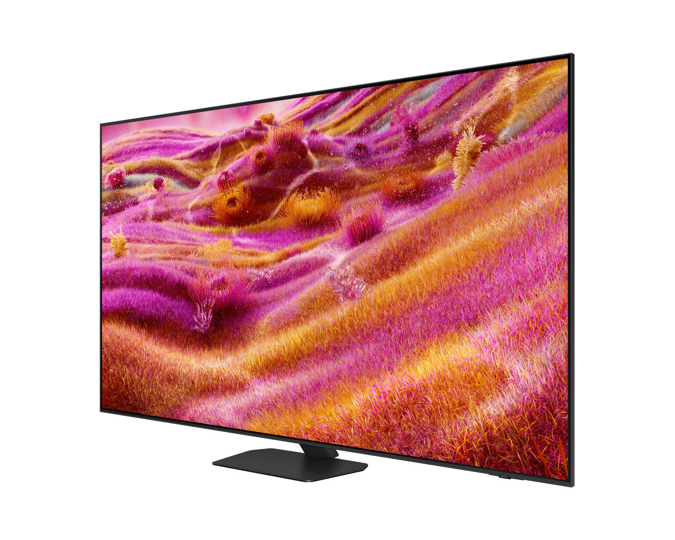 Smart TV displaying a colorful abstract design on a white background