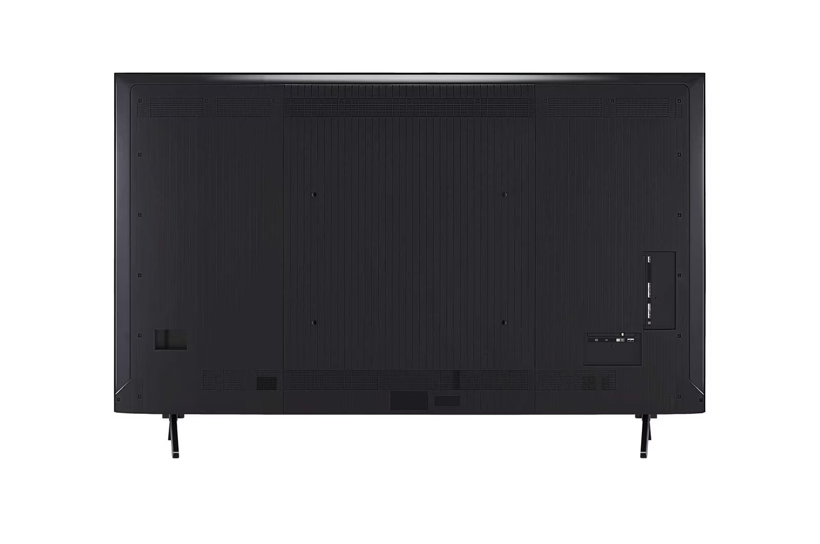 Black flat-screen TV on a white background